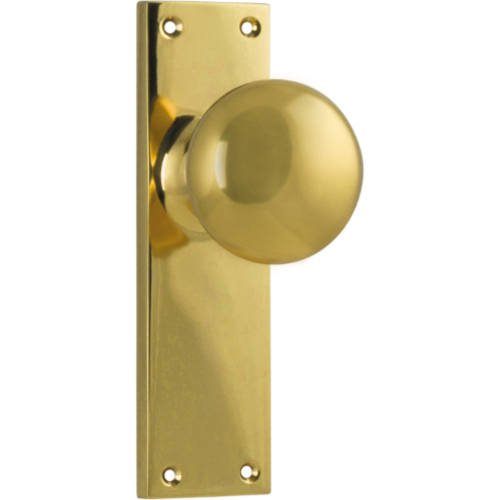 Door Knob Victorian Latch Pair Polished Brass H152xW42xP75mm in Polished Brass