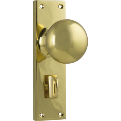 Door Knob Victorian Privacy Pair Polished Brass H152xW42xP75mm in Polished Brass