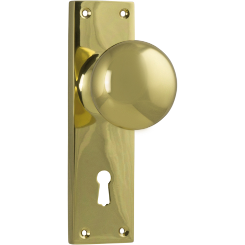 Door Knob Victorian Lock Pair Polished Brass H152xW42xP75mm in Polished Brass