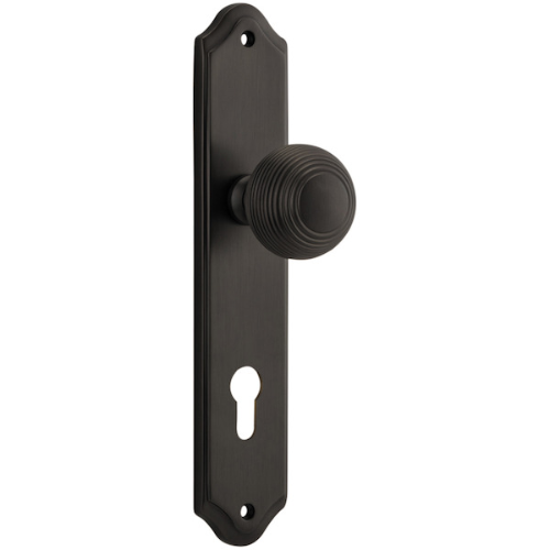 Door Knob Guildford Shouldered Euro Signature Brass CTC85mm H237xW50xP60mm in Signature Brass