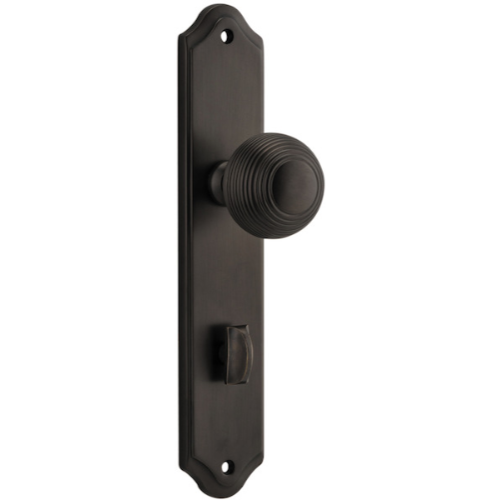 Door Knob Guildford Shouldered Privacy Signature Brass CTC85mm H237xW50xP60mm in Signature Brass