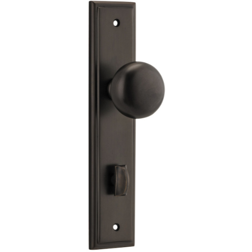 Door Knob Cambridge Stepped Privacy Signature Brass CTC85mm H237xW50xP67mm in Signature Brass