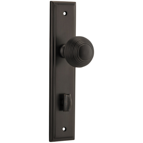 Door Knob Guildford Stepped Privacy Signature Brass CTC85mm H237xW50xP60mm in Signature Brass