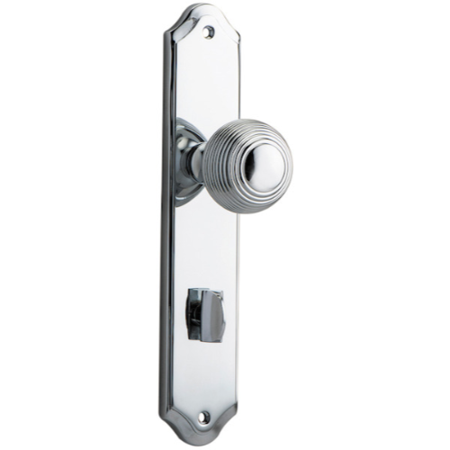 Door Knob Guildford Shouldered Privacy Polished Chrome CTC85mm H237xW50xP60mm in Polished Chrome