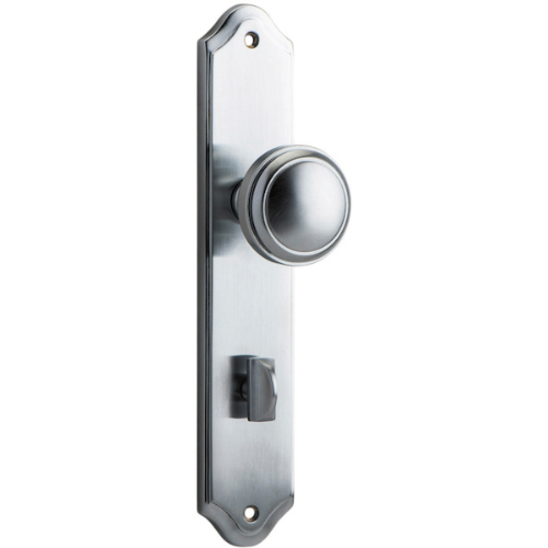 Door Knob Paddington Shouldered Privacy Brushed Chrome CTC85mm H237xW50xP68mm in Brushed Chrome