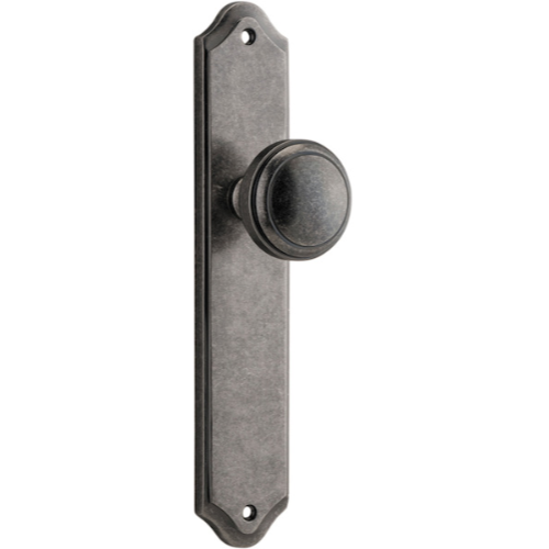 Door Knob Paddington Shouldered Latch Distressed Nickel H237xW50xP68mm in Distressed Nickel
