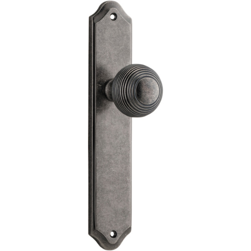 Door Knob Guildford Shouldered Latch Distressed Nickel H237xW50xP60mm in Distressed Nickel