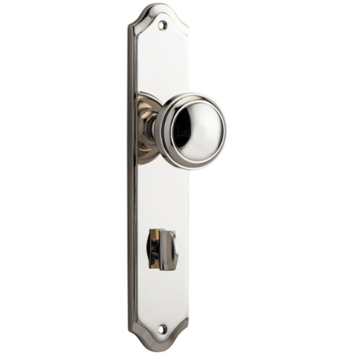 Door Knob Paddington Shouldered Privacy Polished Nickel CTC85mm H237xW50xP68mm in Polished Nickel