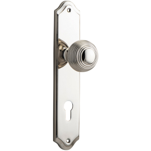 Door Knob Guildford Shouldered Euro Polished Nickel CTC85mm H237xW50xP60mm in Polished Nickel