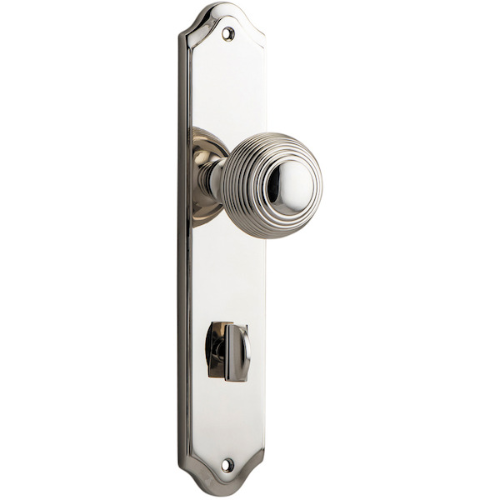 Door Knob Guildford Shouldered Privacy Polished Nickel CTC85mm H237xW50xP60mm in Polished Nickel