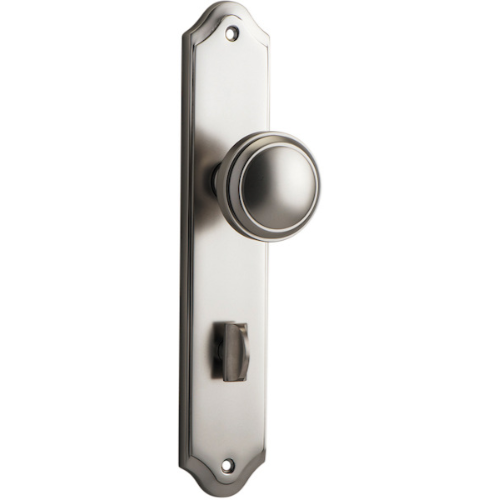 Door Knob Paddington Shouldered Privacy Satin Nickel CTC85mm H237xW50xP68mm in Satin Nickel
