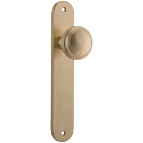 Door Knob Paddington Oval Latch Brushed Brass H237xW50xP68mm in Brushed Brass