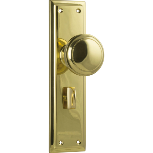 Door Knob Milton Privacy Pair Unlacquered Polished Brass H200xW50xP73mm in Unlacquered Polished Brass