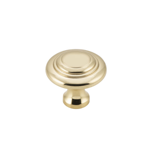 Cupboard Knob Domed Unlacquered Polished Brass D25xP24mm in Unlacquered Polished Brass
