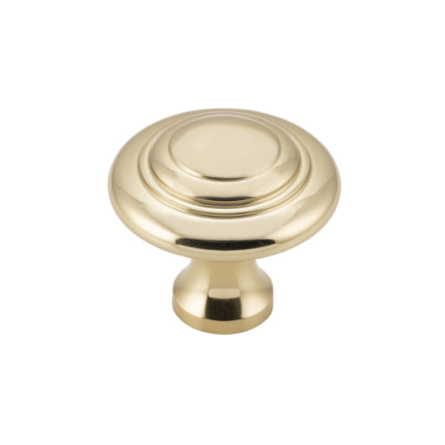 Cupboard Knob Domed Unlacquered Polished Brass D32xP29mm in Unlacquered Polished Brass