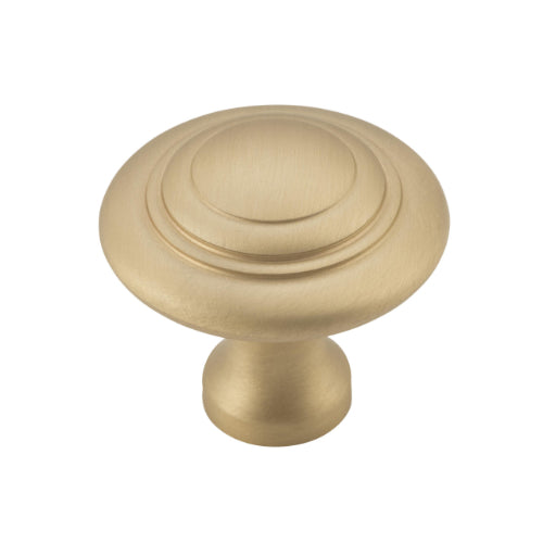 Cupboard Knob Domed Unlacquered Satin Brass D38xP35mm in Unlacquered Satin Brass