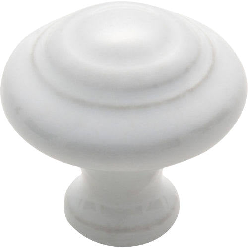 Cupboard Knob White Porcelain Domed D38xP37mm in White Porcelain