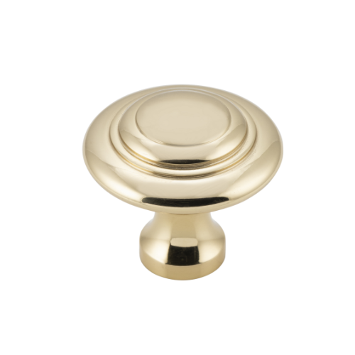Cupboard Knob Domed Polished Brass D38xP35mm in Polished Brass
