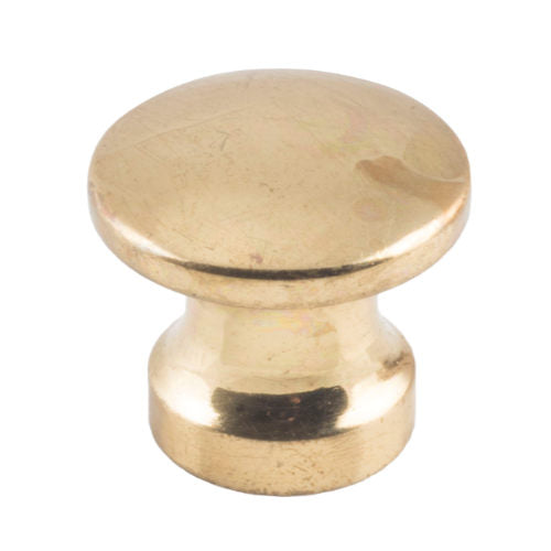 Cupboard Knob Curved Polished Brass D13xP11mm in Polished Brass