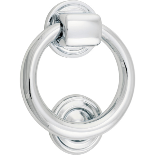 Door Knocker Ring Polished Chrome D100xP22mm BP52mm in Polished Chrome