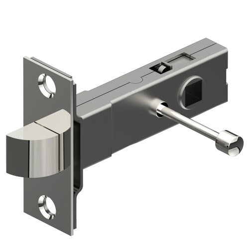 Tube Latch, Integrated Privacy, 7.6mm Brass Hub - 60mm Backset in Polished Stainless