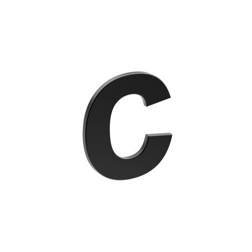 Stainless Steel Letter 'C' 80mm x 60mm in Black