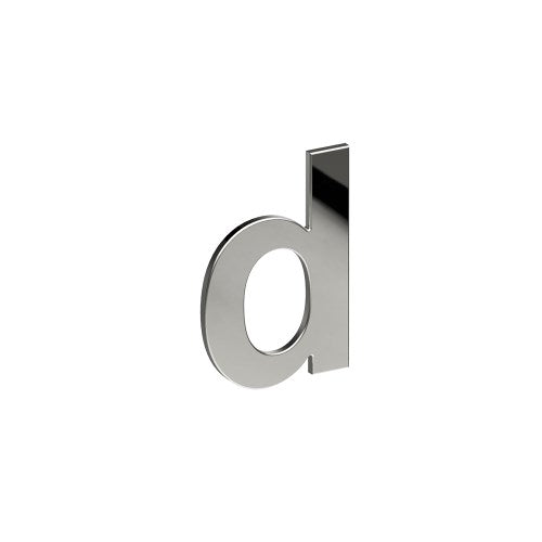 Stainless Steel Letter 'D' 80mm x 60mm in Polished Stainless