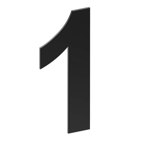 Stainless Steel Number '1' 130mm x 90mm in Matt Black