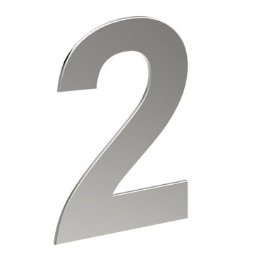 Stainless Steel Number '2' 130mm x 90mm in Satin Stainless