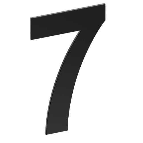 Stainless Steel Number '7' 130mm x 90mm in Matt Black