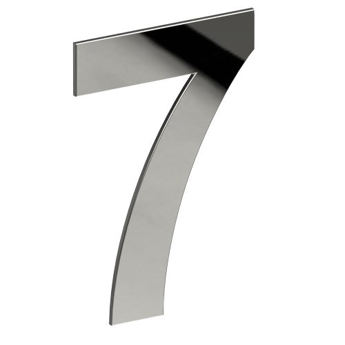 Stainless Steel Number '7' 130mm x 90mm in Polished Stainless