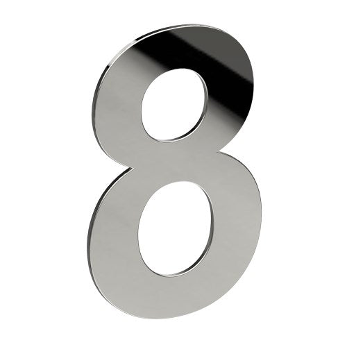 Stainless Steel Number '8' 130mm x 90mm in Polished Stainless