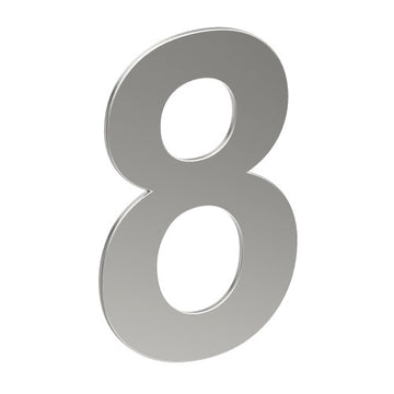 Stainless Steel Number '8' 130mm x 90mm in Satin Stainless