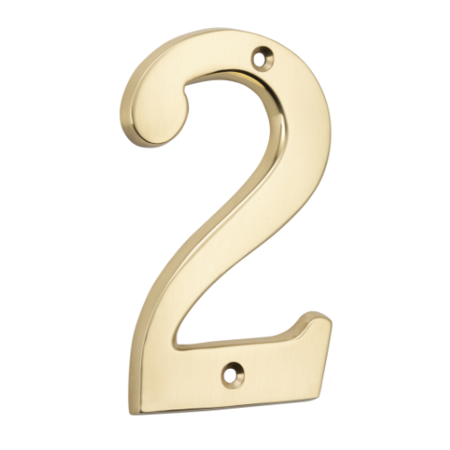 Tradco Numerals- 2 - Polished Brass / H100mm in Polished Brass