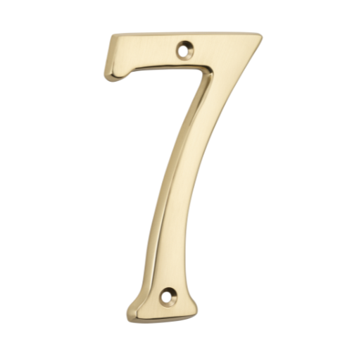 Numeral 7 Polished Brass H100mm in Polished Brass