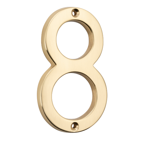 Numeral 8 Polished Brass H100mm in Polished Brass