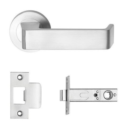 Momo set on R10 incl. latch 60mm B/S ZSC in Zinc Satin Chrome