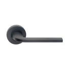 MDZ Lever 01 on Ø53mm Round Rose. in Black