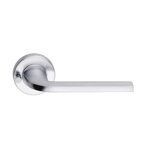 MDZ Lever 01 on Integrated Privacy Ø53 Round Rose, inc. Privacy Latch. in Polished Chrome