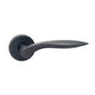 MDZ Lever 06 on Ø53mm Round Rose. in Black