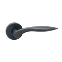 MDZ Lever 06 on Ø53mm Round Rose. in Black