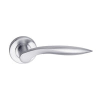 MDZ Lever 06 on Ø53mm Round Rose. in Polished Chrome