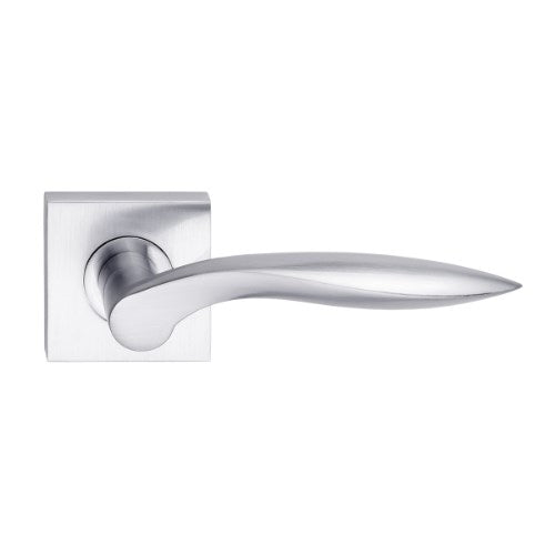 MDZ Lever 06 on 57mm x 57mm Square Rose. 316 in Polished Chrome