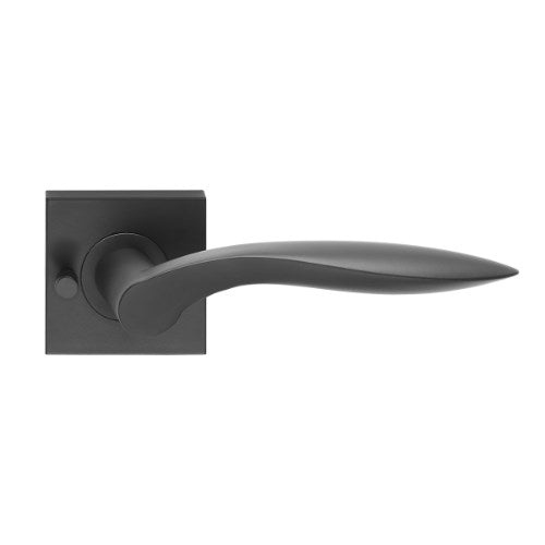 MDZ Lever 06 on Integrated Privacy 57mm x 57mm Square Rose. in Black