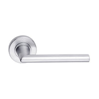MDZ Lever 08 on Ø53mm Round Rose. in Polished Chrome