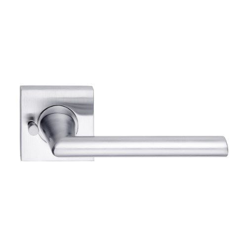 MDZ Lever 08 on Integrated Privacy 57mm x 57mm Square Rose. in Polished Chrome