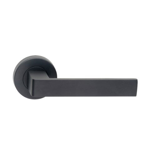 MDZ Lever 10 on Ø53mm Round Rose. in Black
