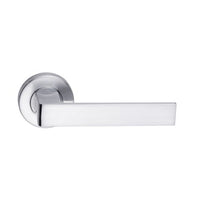 MDZ Lever 10 on Ø53mm Round Rose. in Polished Chrome