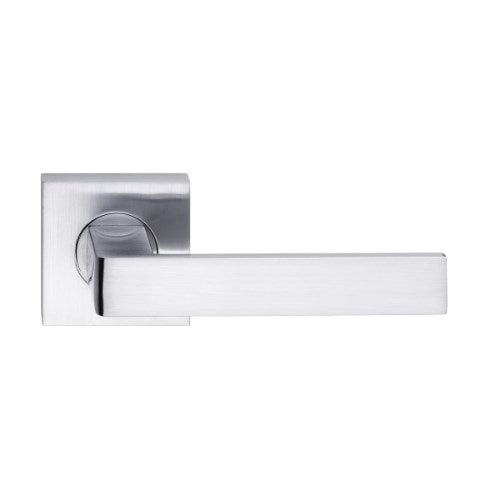 MDZ Lever 10 on 57mm x 57mm Square Rose. 316 in Polished Chrome