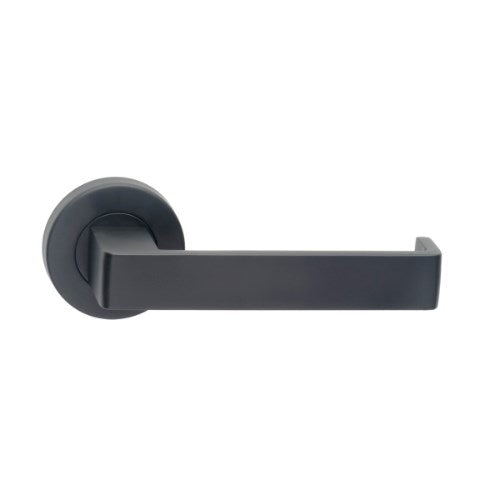 MDZ Lever 12 on Ø53mm Round Rose. in Black
